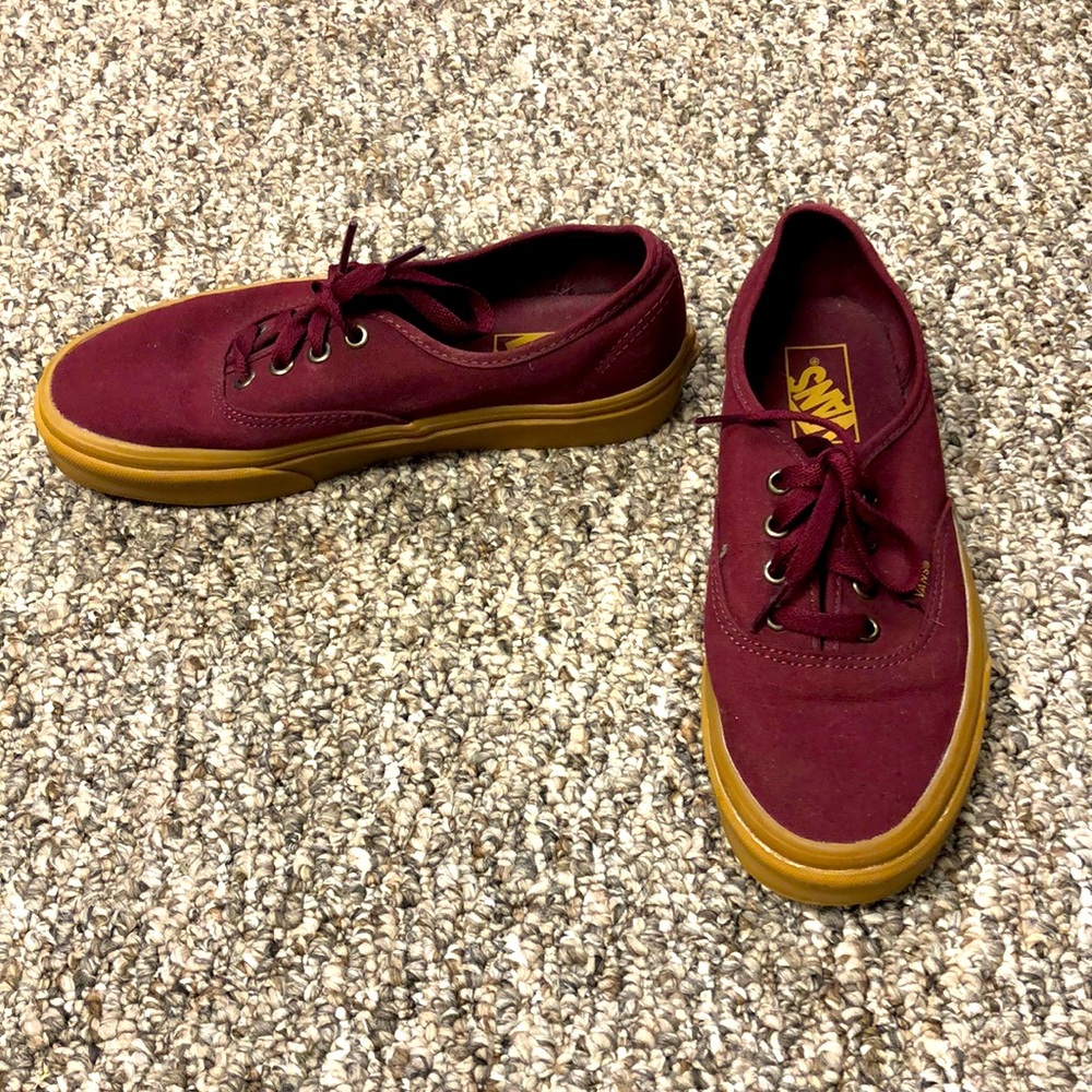 Vans, only worn once around the house. Size 7.5 women’s-6.0 mens. Mint condition